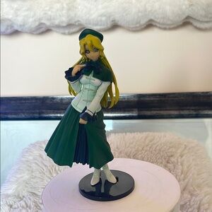 Green and White Anime Figurine